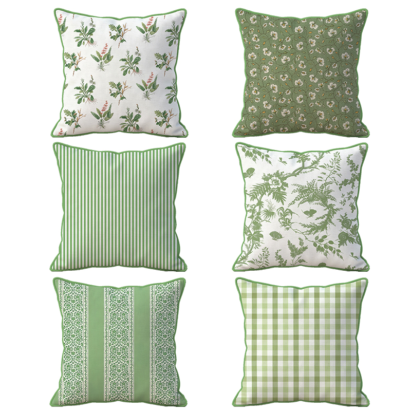 植物花卉棉麻混纺双面印花抱枕