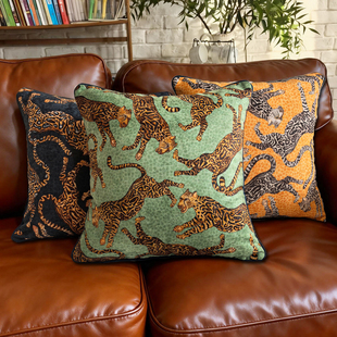 中古包豪斯风格雪尼尔双面滚边抱枕套靠垫沙发装饰床头大靠背腰枕