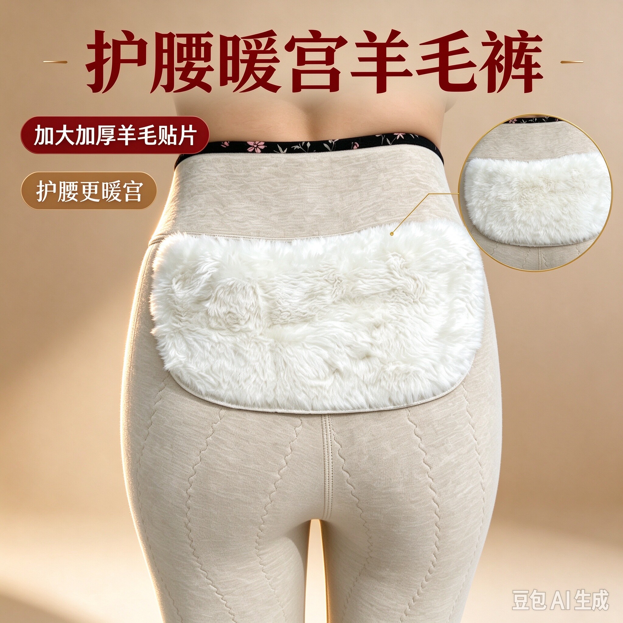 中老年女羊毛裤保暖裤妈妈裤子高腰护腰加绒加厚抗寒打底大码棉裤