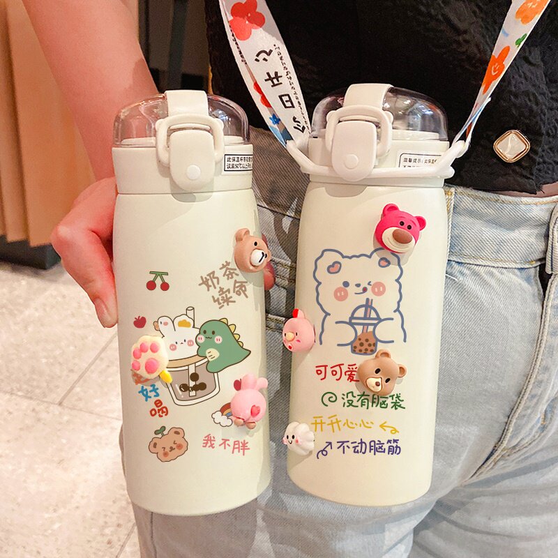 保温杯女吸管杯少女心学生卡通水保冷/保温杯