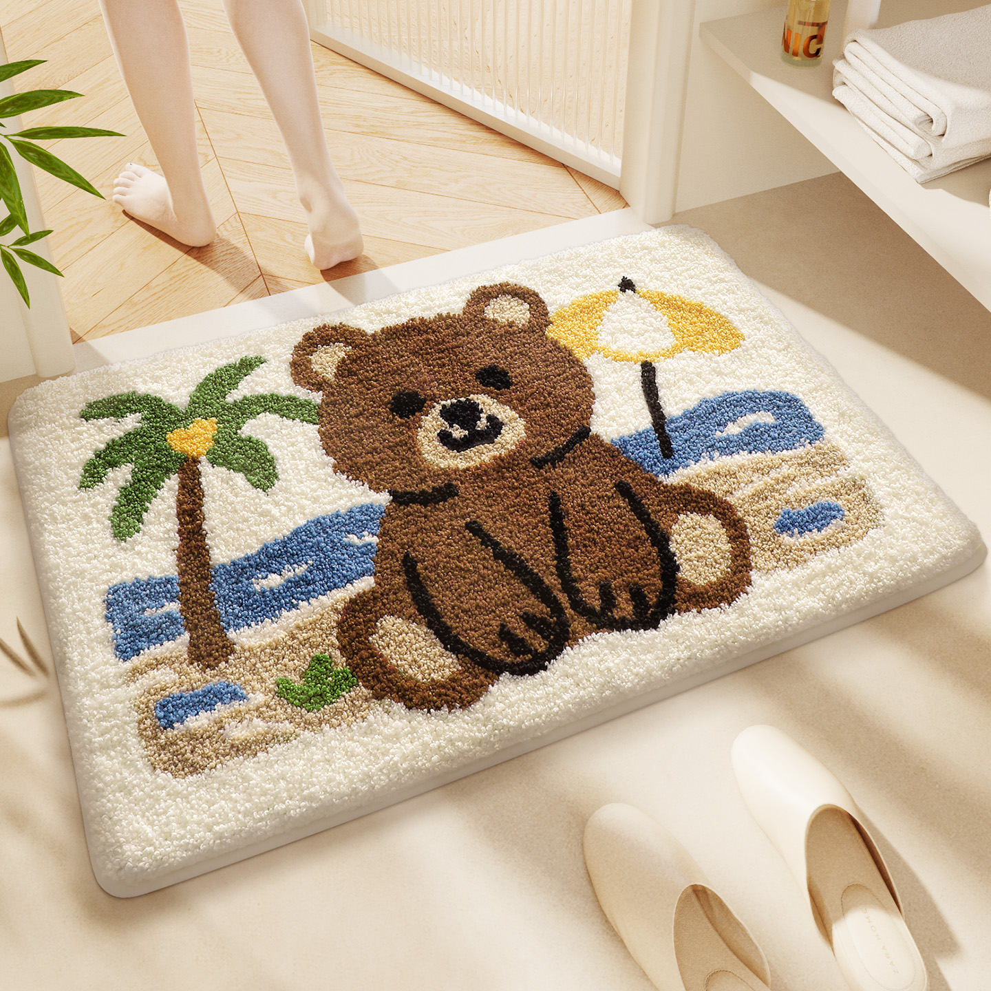 大江通植绒浴室吸水地垫