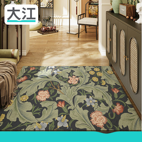 大江地垫欧式复古入户门脚垫家用玄关防滑地毯户外丝圈进门除尘垫