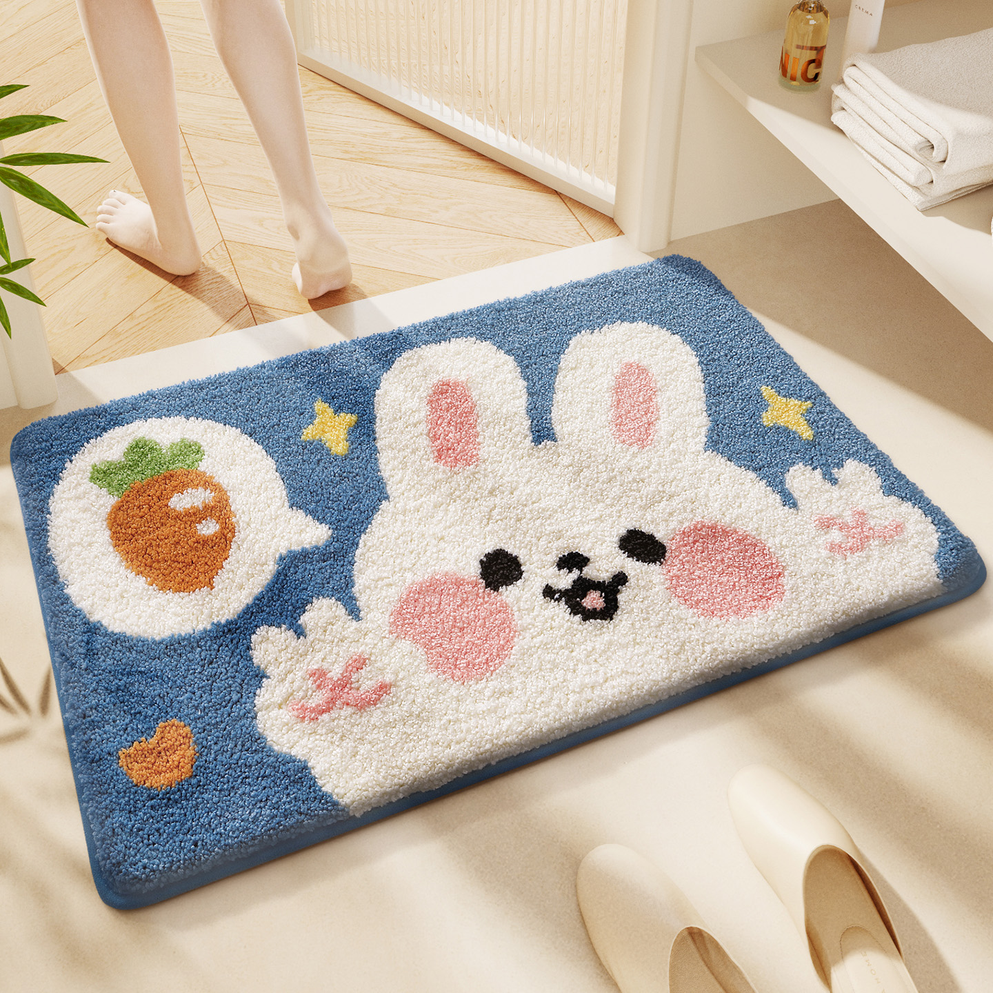 大江卫生间吸水地垫可爱卡通加厚