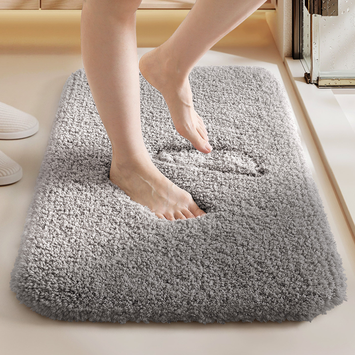 大江卫生间吸水地垫家用毛绒门口地毯厕所进门防滑垫加厚抑菌脚垫