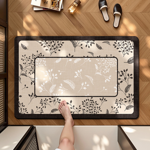 大江地垫卫生间门口吸水速干脚垫洗手间厕所复古家用浴室防滑地毯