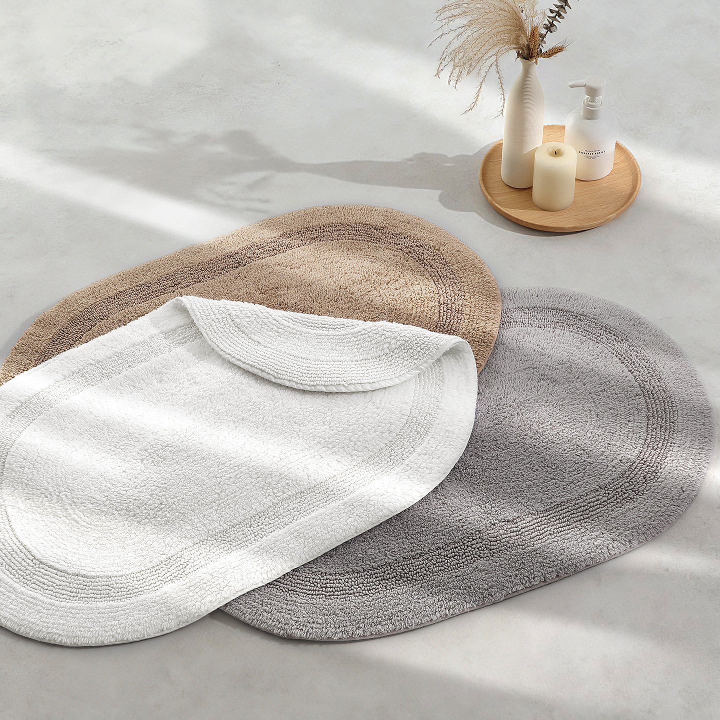 大江浴室吸水地垫轻奢椭圆卫生间地毯可机洗厕所脚垫酒店纯棉地巾,家庭/个人清洁工具,地垫,淘宝优惠券,粉丝福利购,淘宝优惠卷