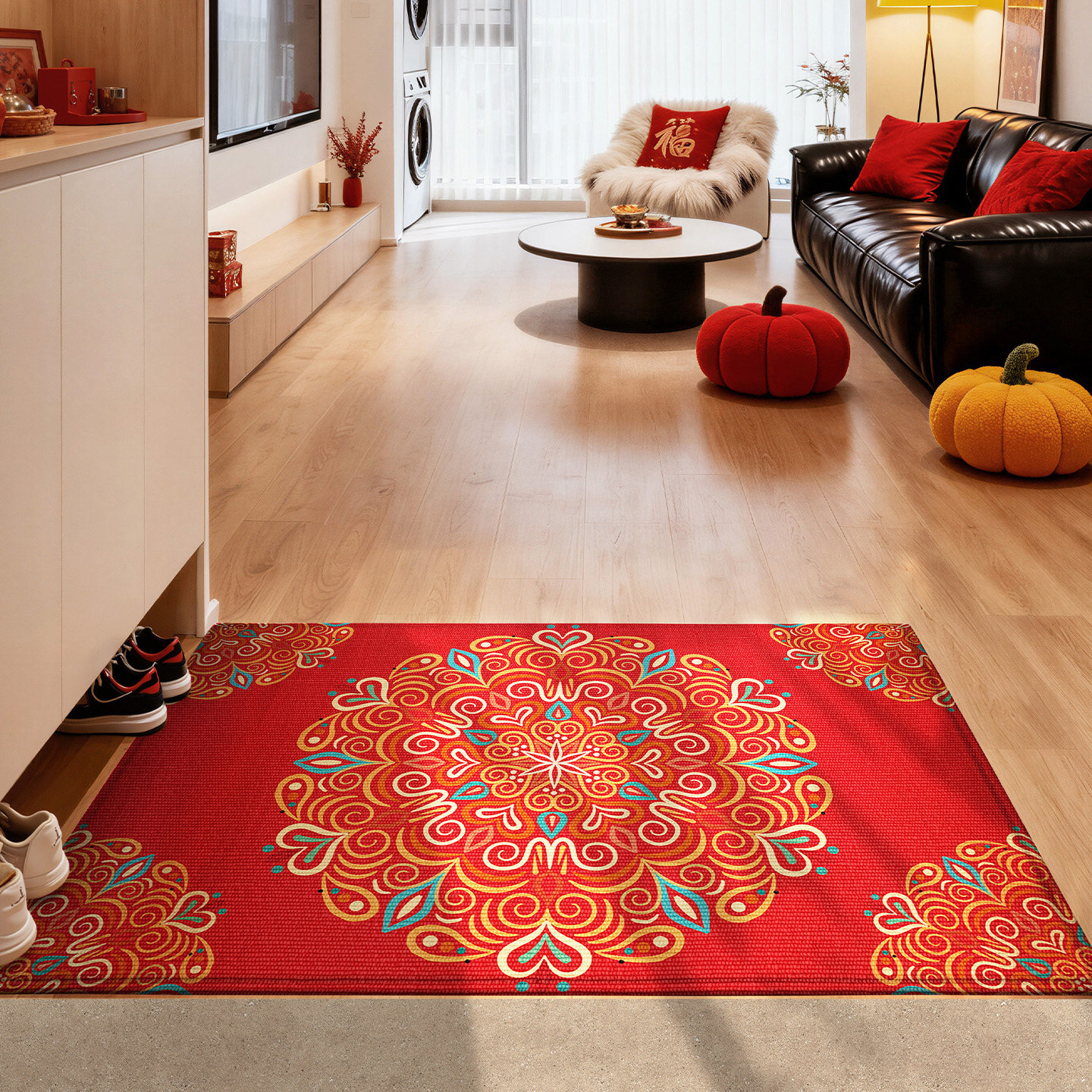 大江地垫马年喜庆入户门地毯家用门垫红色大门口新年出入平安脚垫,居家布艺,家用脚垫,淘宝优惠券,粉丝福利购,淘宝优惠卷