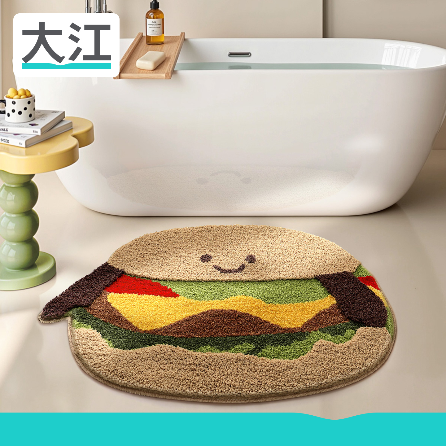 大江卡通造型加厚浴室吸水地垫