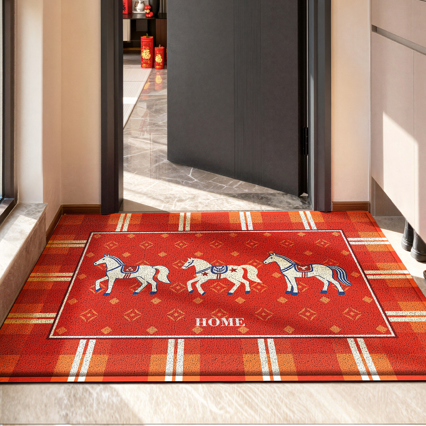 大江2026新款马年入户地垫家用门口高级红色脚垫玄关防滑免洗门垫,家庭/个人清洁工具,地垫,淘宝优惠券,粉丝福利购,淘宝优惠卷