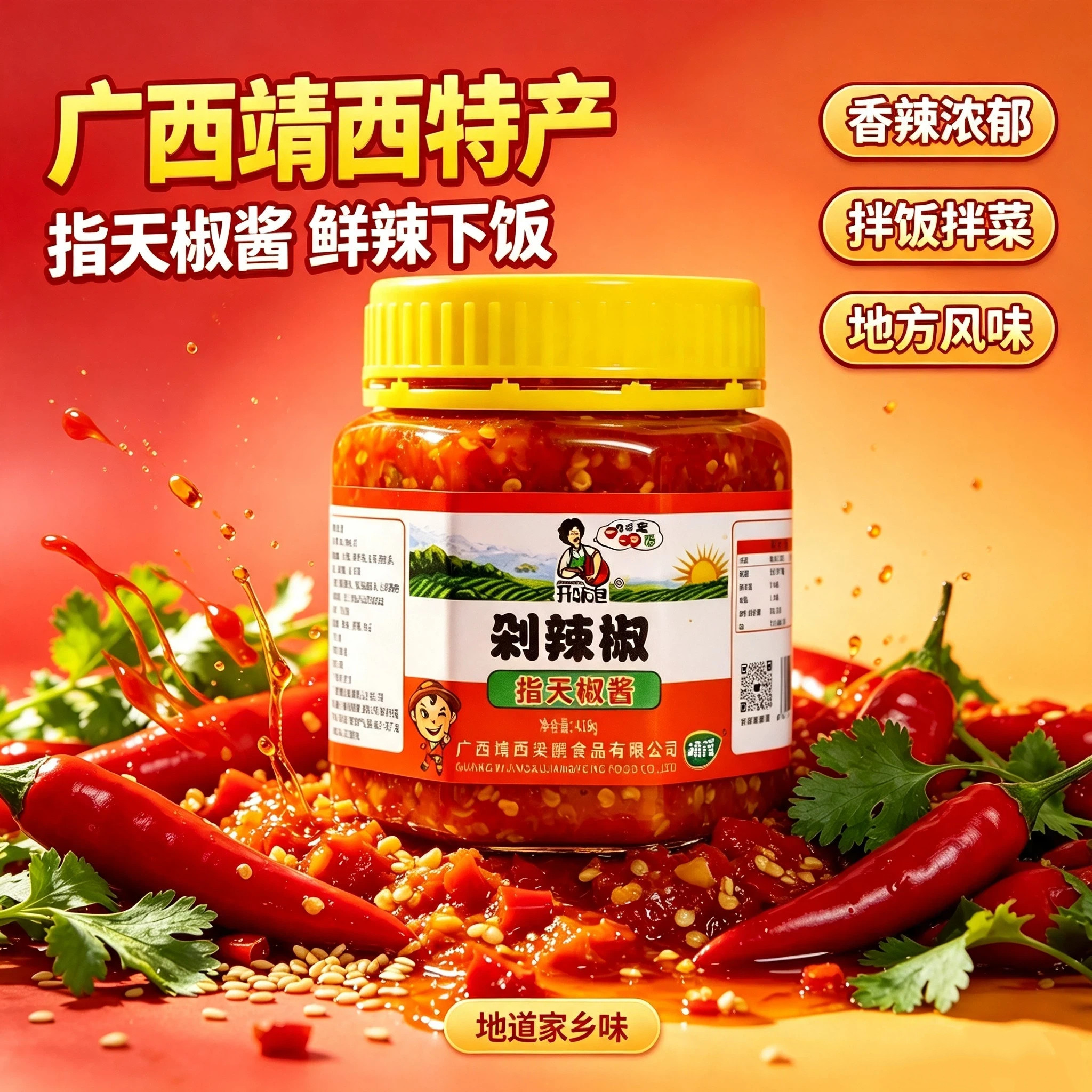 广西靖西特产美味食品香辣辣椒酱
