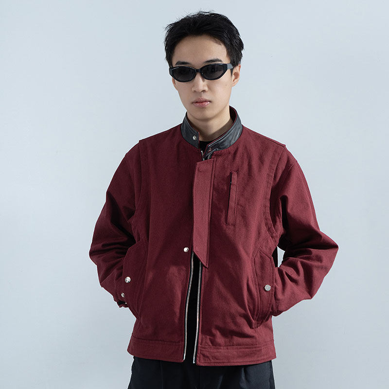 动态捕捉馬年限定马皮领真皮立领哈灵顿机车夹克短款春季外套男