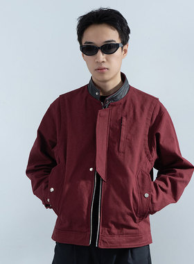 动态捕捉X0-1-0馬年限定马皮领哈灵顿立领机车夹克短款春季外套男