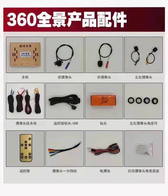 包邮360全景解码器分体高清记录仪四路监控保留原屏幕