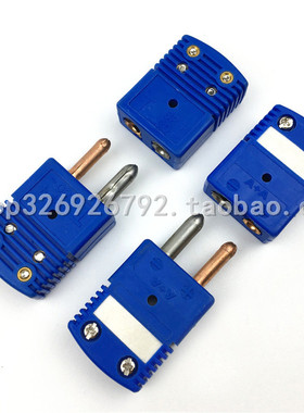 美标热电偶大插头T型连接器OSTW-T-MF公母蓝色高温标准插头插座