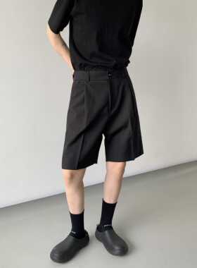 ADCE 极简韩系休闲松紧百搭西装短裤高级感宽松直筒挺阔五分裤男