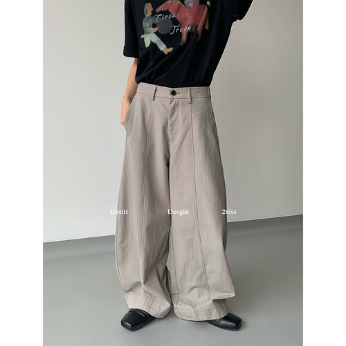 Untit老钱风垂感男士阔腿裤