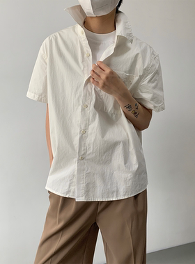 MONO夏季韩版极简廓形短款衬衫宽松设计高级感挺阔版型情侣衬衣