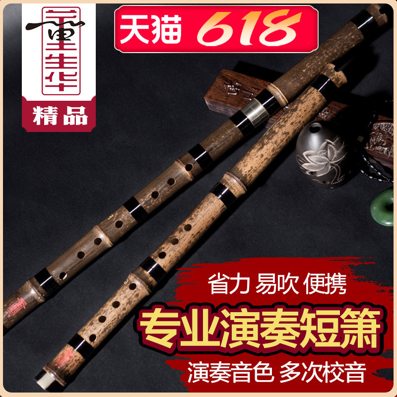 董生华短萧乐器初学入门成人零基础洞箫八孔专业演奏级精制紫竹箫