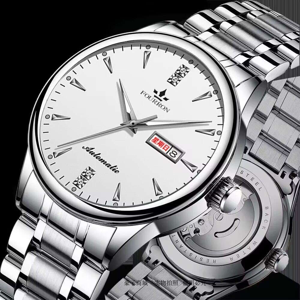正品牌专柜机械表男表夜光镂空防水全自动手表罗西尼瑞士原装进口
