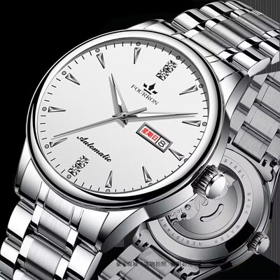正品牌专柜机械表男表夜光镂空防水全自动手表罗西尼瑞士原装进口