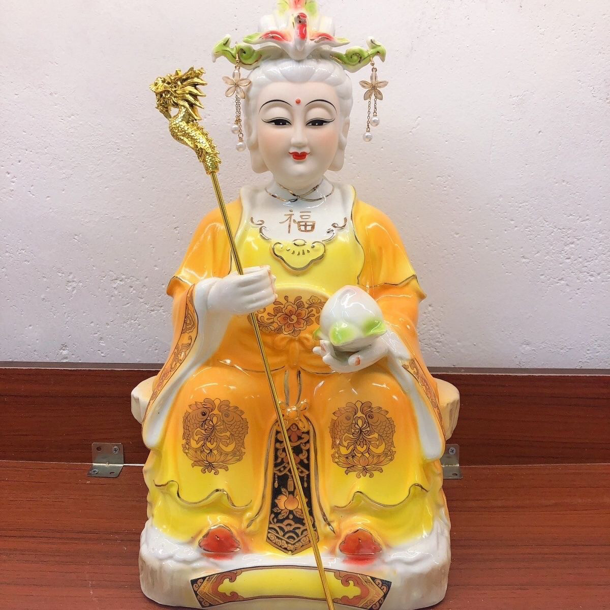 精陶瓷秞彩高档无生老母泰山奶奶,泰山老母神像新款泰山奶奶神像