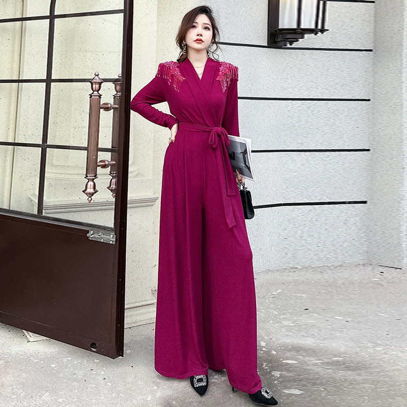 气质女神范法式高弹高垂感修身收腰遮肚子重工钉珠连体裤2025新款,女装/女士精品,连体衣/裤,淘宝优惠券,粉丝福利购,淘宝优惠卷