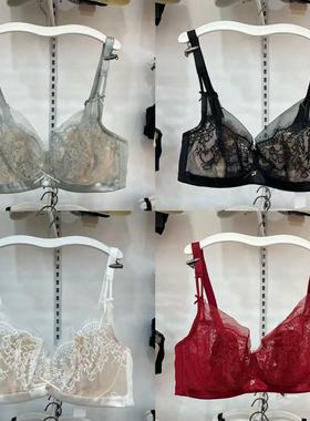 新款蕾丝网纱超薄大胸显小女士内衣B杯无钢圈防下垂性感文胸8601