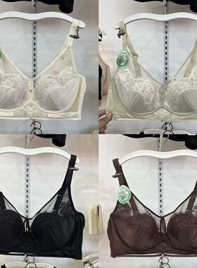 蕾丝网纱超薄芒果杯女士内衣大胸显小软钢圈聚拢性感文胸罩9521B