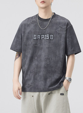 【罗蒙电商】S6041 潮牌圆领宽松休闲短袖T恤 P41