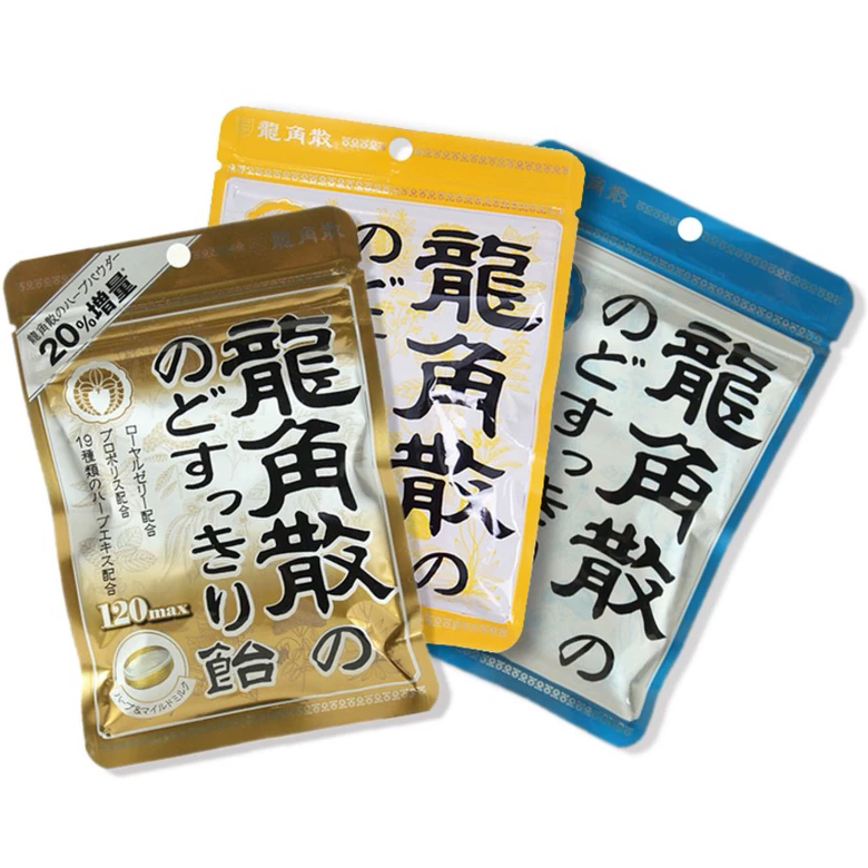 代购 日本进口龙角散润喉糖 原味柠檬 清凉薄荷糖袋装88g