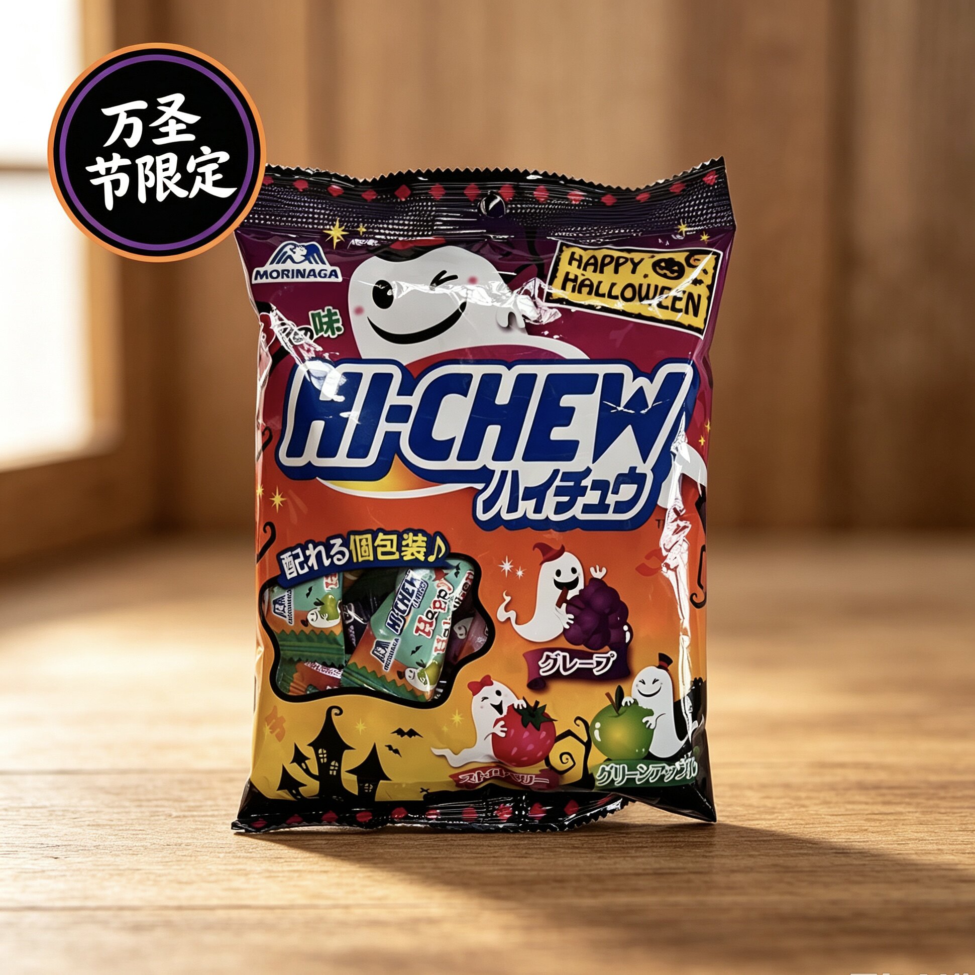日本进口万圣节森永hi-chew嗨啾软糖水果糖什锦糖果节日限定零食