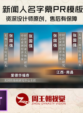 45.新闻频道纪录片栏目人名竖条横条下横条标题字幕条PR2019模板