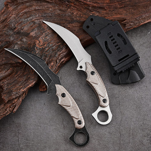 野外防身爪子刀瓜果刀开刃直刀水果刀随身冷兵器户外护身小刀子