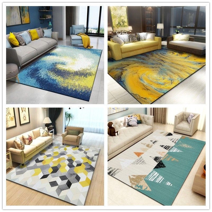 简约现代北欧风沙发地毯卧室毯蓝色长方形定制床边欧式茶几垫客厅|ruв категории домашний ткань, ковер - от Buy2taobao.com для оказания профессиональной услуги покупки агента Taobao