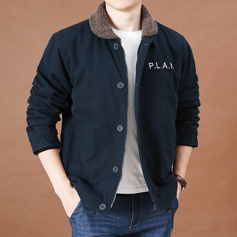 羊羔绒外套男秋冬季棉衣男士羊羔毛宽松翻领棉服加绒加厚毛领棉袄,男装,棉衣,淘宝优惠券,粉丝福利购,淘宝优惠卷