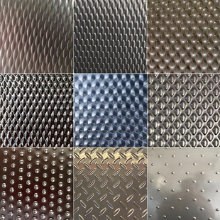 304不锈钢防滑板锤纹蜂窝波纹装饰板小米粒圆点菱形雨滴压花纹板