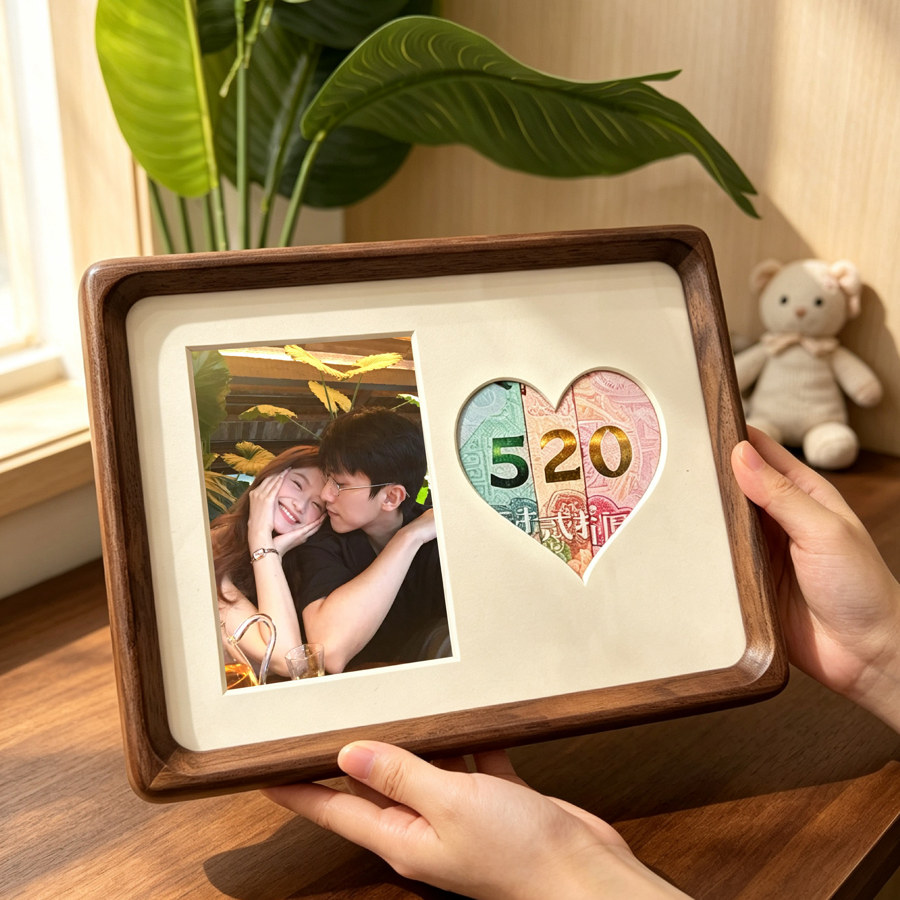 顺丰包邮黑胡桃实木柚木相框摆台DIY定制520节日礼物情侣结婚好礼