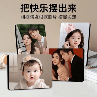 大韩水晶婚纱照相片放大儿童摆台定制洗照片做成相框冲洗冲印打印