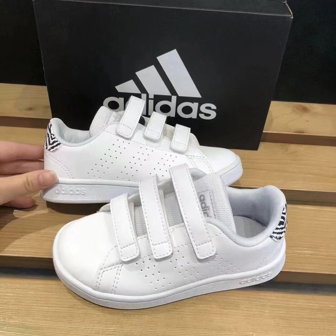 正品Adidas阿迪达斯男女大童魔术贴休闲小白鞋运动时尚板鞋GZ7623