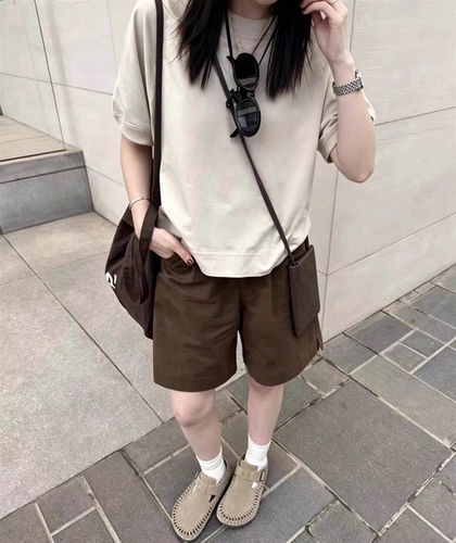 2026新款外贸单女士斜纹磨毛短裤日单短裤kn25068