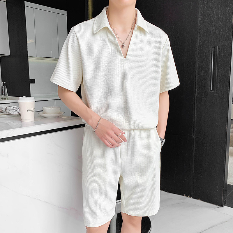 夏季男士短袖休闲日常居家套装P85图片