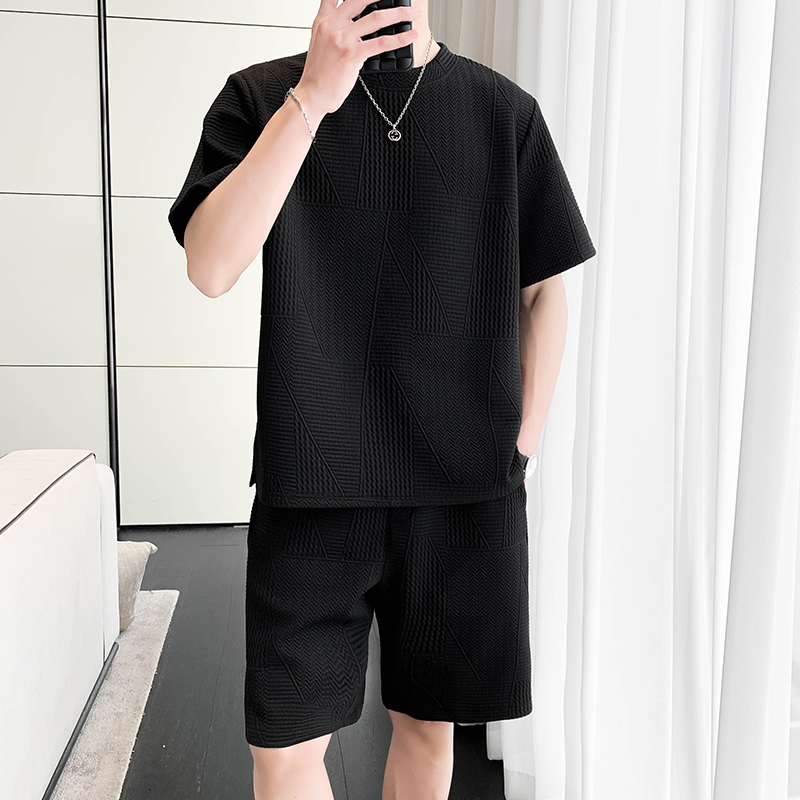 夏季款短袖男士休闲运动套装P110，男装休闲套装，星座407-1