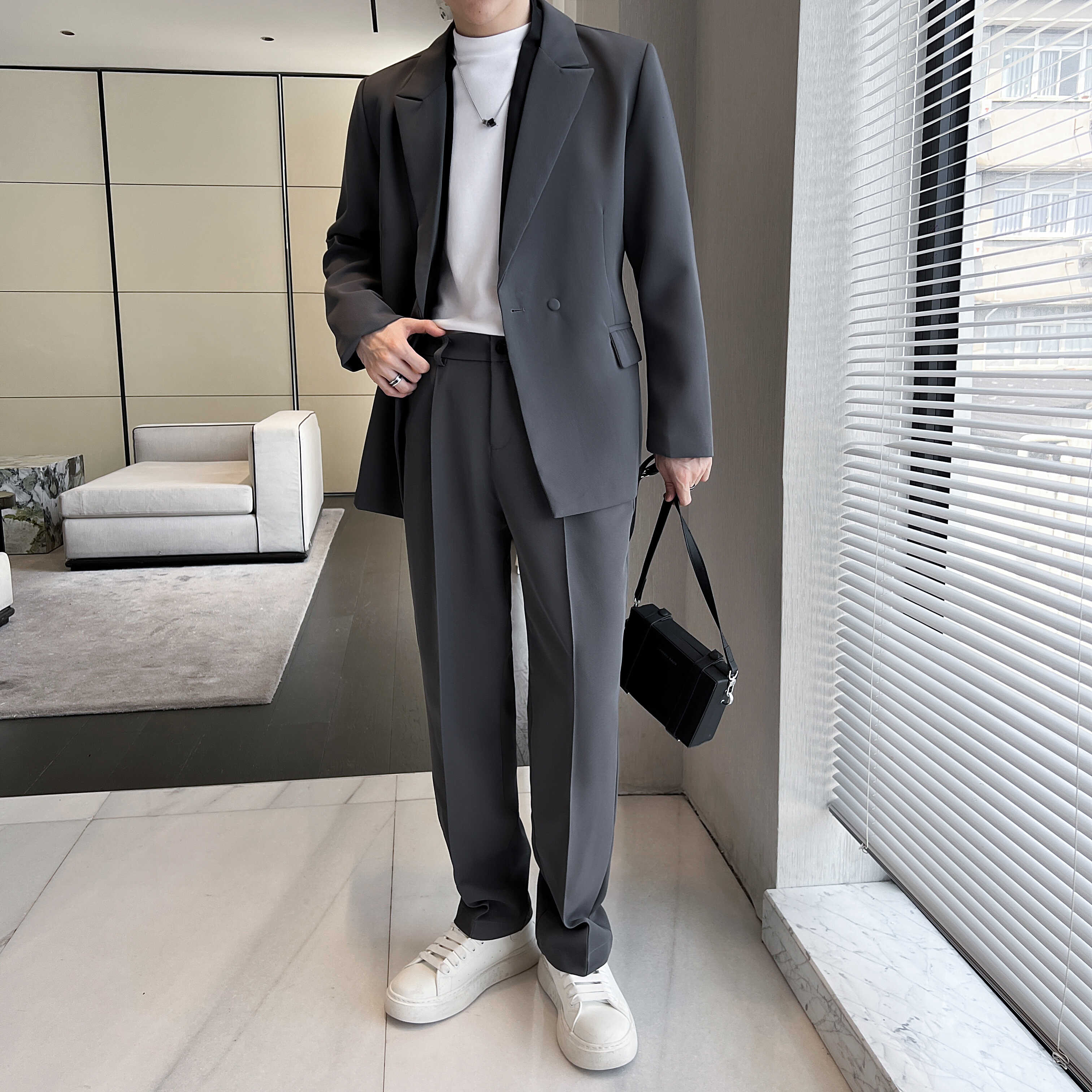 冷淡系男士上衣服韩版潮流ins痞帅高级感小西服2025新款气质P165,男装西服,星座407-1