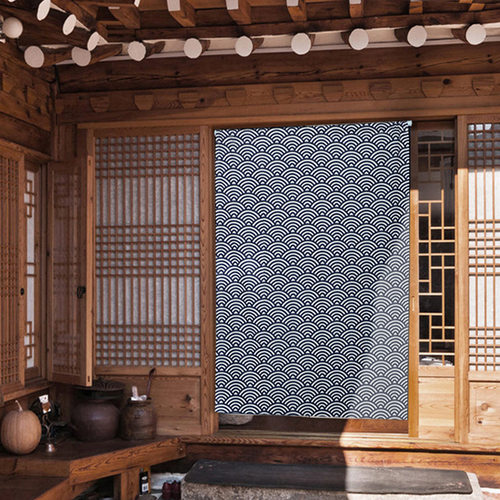 厨房门帘日式门帘韩式布艺和风