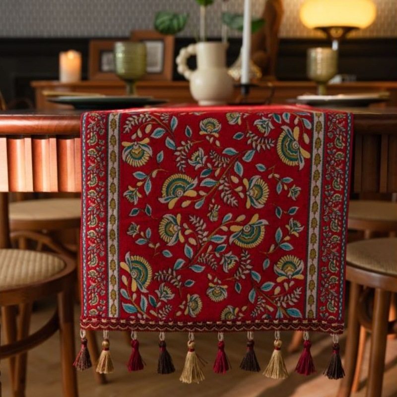 喜庆結婚布置桌旗茶旗布中式大红枝蔓提花乔迁茶席长尾旗盖巾民族,居家布艺,桌旗,淘宝优惠券,粉丝福利购,淘宝优惠卷