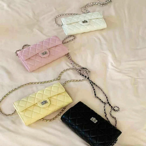 小香风零钱手机包百搭迷你小方包高级感单肩斜挎包通勤菱格链条包