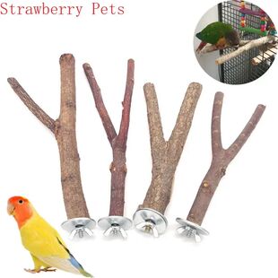 Natural Wood Pet Parrot Raw Wood Fork Tree Branch Stand Rack