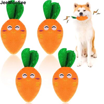 Dog Squeaky Carrot Dog Toys Plush Stuffed Soft Puppy Chew To