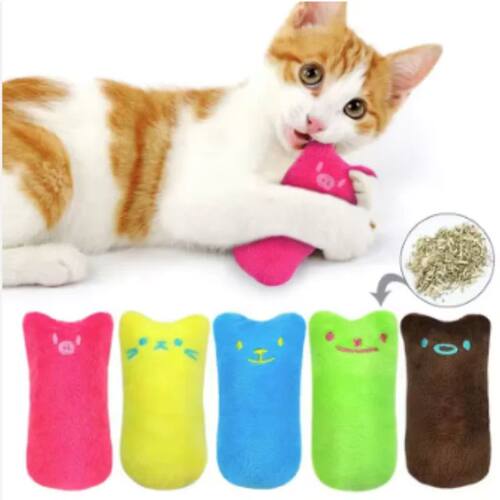 Teeth Grinding Catnip Toys Funny Interactive Plush Cat Toy P