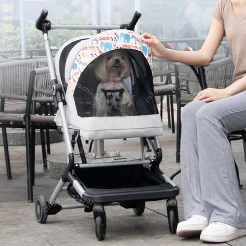 Portable pet stroller Ultra-light and easy to fold Large cap